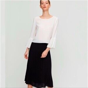 BABATON Humbert White Willow Bell Sleeve Blouse Size S